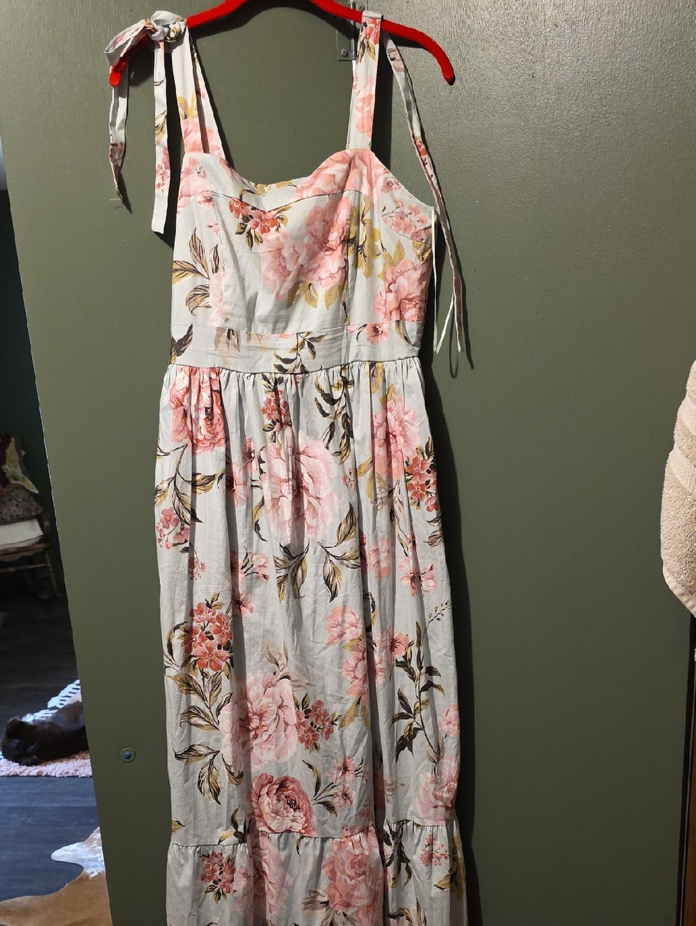 Joie Floral Maxi Dress in Light Blue and Pink